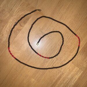 Waist Beds 35" Long Genuine Red Jasper and Glass Beads